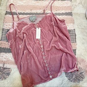 Maeve | Anthropologie Velvet Dusty Rose Tank